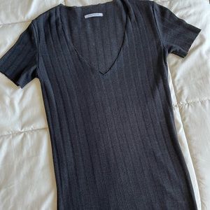 Striped Linen V-Neck Top